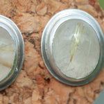 Load image into Gallery viewer, Stone stud earrings in silver #12 • Rutilated quartz (ready to ship)
