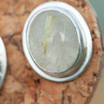 Load image into Gallery viewer, Stone stud earrings in silver #12 • Rutilated quartz (ready to ship)
