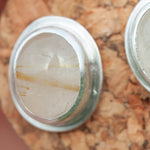 Load image into Gallery viewer, Stone stud earrings in silver #12 • Rutilated quartz (ready to ship)
