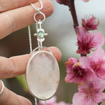 Cargar imagen en el visor de la galería, OOAK Aurae pendant #16 • White agate, Opals &amp; Kyanite ~ REVERSIBLE ! (ready to ship)
