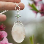 Cargar imagen en el visor de la galería, OOAK Aurae pendant #16 • White agate, Opals &amp; Kyanite ~ REVERSIBLE ! (ready to ship)
