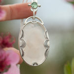 Cargar imagen en el visor de la galería, OOAK Aurae pendant #16 • White agate, Opals &amp; Kyanite ~ REVERSIBLE ! (ready to ship)
