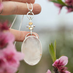 Cargar imagen en el visor de la galería, OOAK Aurae pendant #16 • White agate, Opals &amp; Kyanite ~ REVERSIBLE ! (ready to ship)
