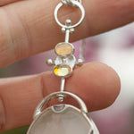 Cargar imagen en el visor de la galería, OOAK Aurae pendant #16 • White agate, Opals &amp; Kyanite ~ REVERSIBLE ! (ready to ship)
