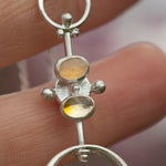 Cargar imagen en el visor de la galería, OOAK Aurae pendant #16 • White agate, Opals &amp; Kyanite ~ REVERSIBLE ! (ready to ship)
