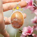 Cargar imagen en el visor de la galería, OOAK Aurae pendant #17 • Agate &amp; Opal (ready to ship)
