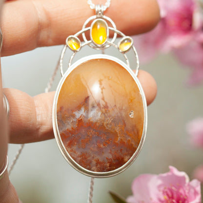 Unikat Aurae Anhänger #17 • Achat & Opal (versandbereit)