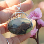 Cargar imagen en el visor de la galería, OOAK Aurae pendant #19 • Green Opal &amp; Tourmaline (ready to ship)
