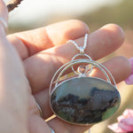 Cargar imagen en el visor de la galería, OOAK Aurae pendant #19 • Green Opal &amp; Tourmaline (ready to ship)
