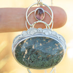 Cargar imagen en el visor de la galería, OOAK Aurae pendant #15 • Moss agate, Tourmaline &amp; White Labradorite (ready to ship)
