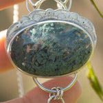 Cargar imagen en el visor de la galería, OOAK Aurae pendant #15 • Moss agate, Tourmaline &amp; White Labradorite (ready to ship)
