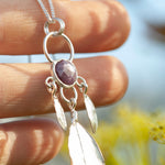 Cargar imagen en el visor de la galería, OOAK Leaf pendant in silver #10 • Star Ruby (ready to ship)
