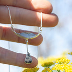 Cargar imagen en el visor de la galería, OOAK Oona silver necklace #4 • Dendritic agate &amp; casted leaf (ready to ship)
