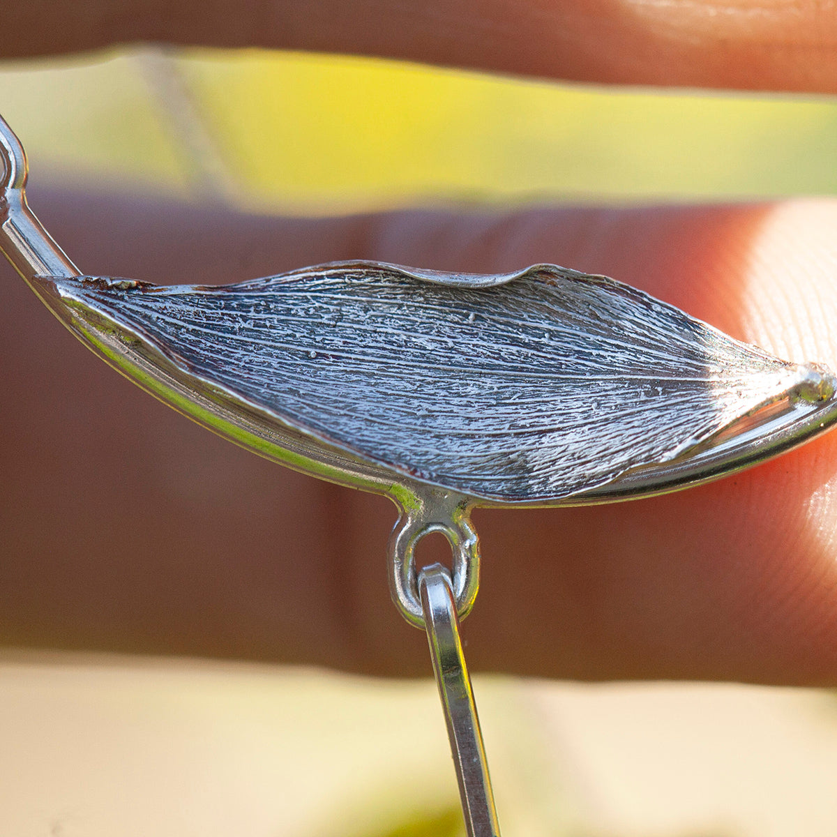 OOAK Oona silver necklace #4 • Dendritic agate & casted leaf (ready to ship)