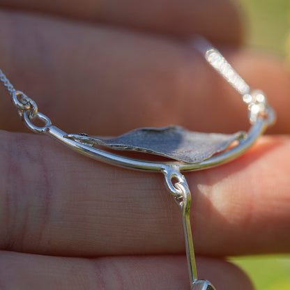 OOAK Oona silver necklace #4 • Dendritic agate & casted leaf (ready to ship)
