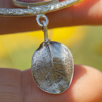 Pièce unique Collier Oona en argent #3 • Tourmaline pastèque & feuille coulée (prêt à expédier)