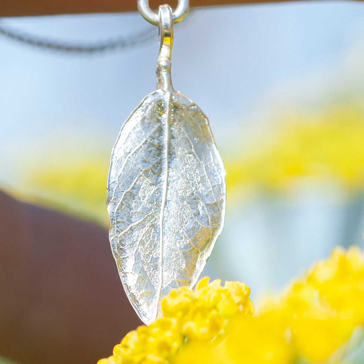 OOAK Oona silver necklace #2 • Kyanite & casted leaf (ready to ship)