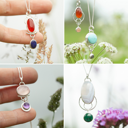 Choose Your Stone : Surprise Osmose Pendant   (made to order)