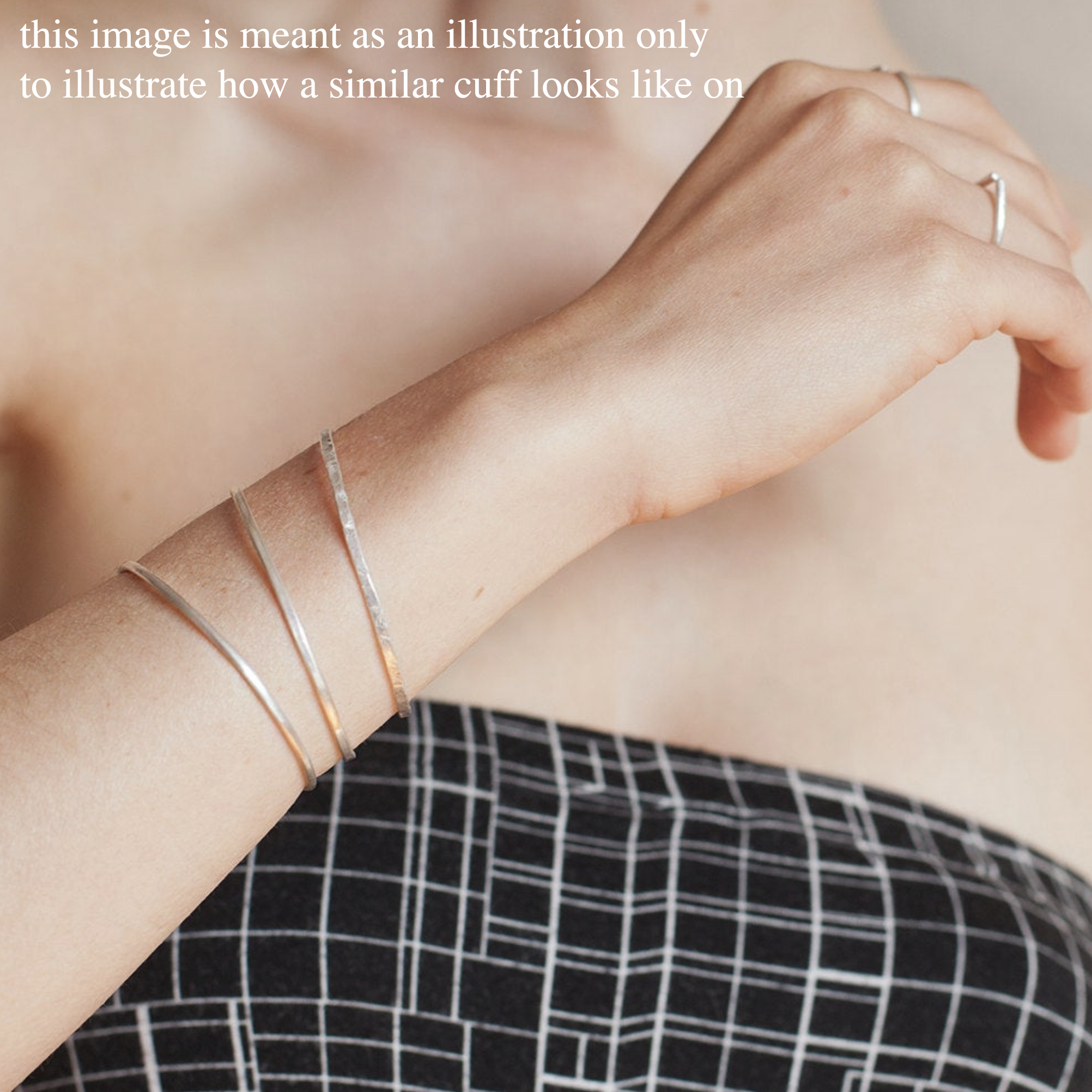 OOAK Simple thin bracelet in silver #1 • size 5,5cm (ready-to-ship)