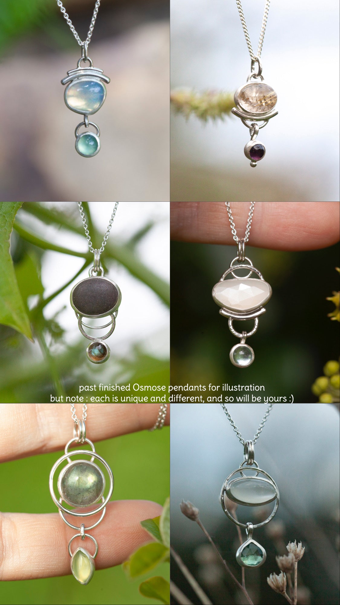Choose Your Stone : Surprise Osmose Pendant   (made to order)