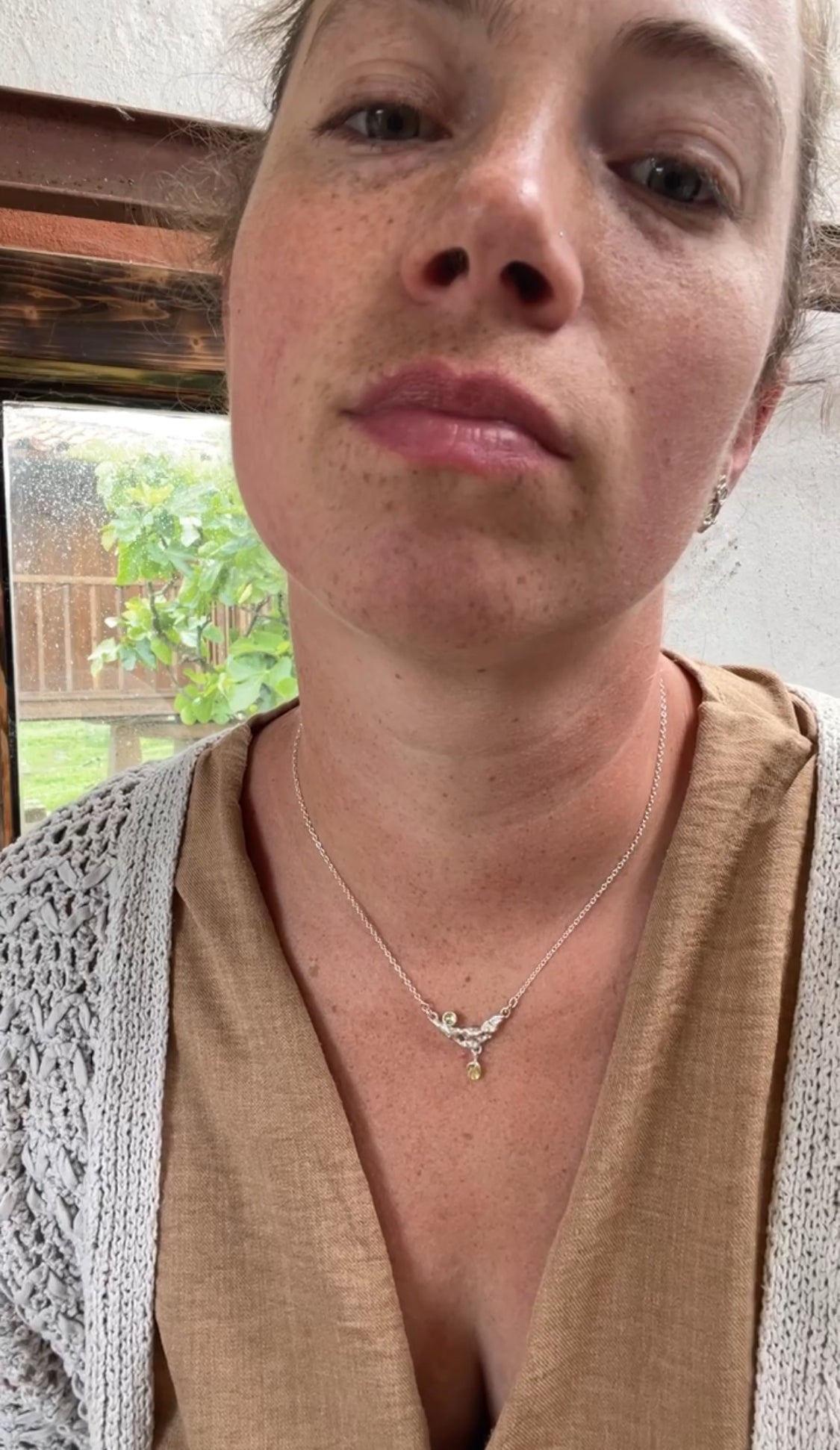 Collier Lava pièce unique #8 • Péridot & opale (prêt à expédier)