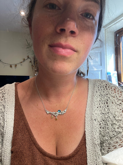 OOAK Lava necklace #10 • kyanite & Opal (ready to ship)