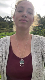 Load and play video in Gallery viewer, OOAK Aurae pendant #10 • Moss agate, Kyanite &amp; White Labradorite (ready to ship)
