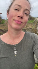 Charger et lire la vidéo dans la visionneuse de la Galerie, OOAK Leaf pendant in silver #9 • Citrines (ready to ship)
