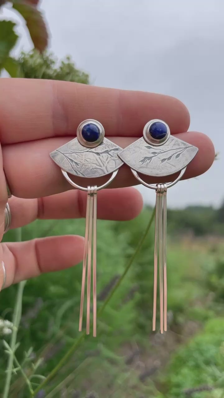 OOAK Vegetal Elira earrings #19 • Lapis Lazuli (ready to ship)