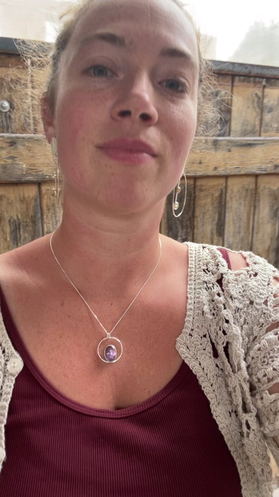 OOAK Mae pendant in silver #23 • Amethyst (Ready to ship)