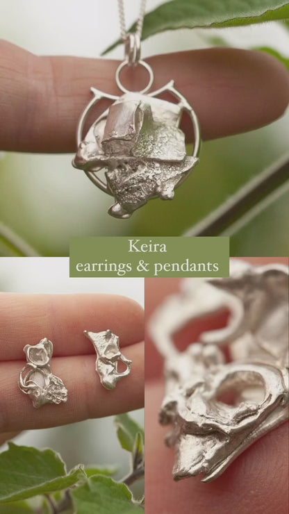 Boucles d'oreilles Keira pièce unique #14 ~ argent (prêt à expédier)