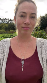 Load and play video in Gallery viewer, OOAK Aurae pendant #9 • Dendritic Opal, Kyanite &amp; tourmaline (ready to ship)
