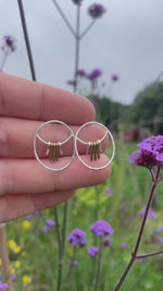 Charger et lire la vidéo dans la visionneuse de la Galerie, OOAK Selva earrings in silver and brass #4  (ready to ship)
