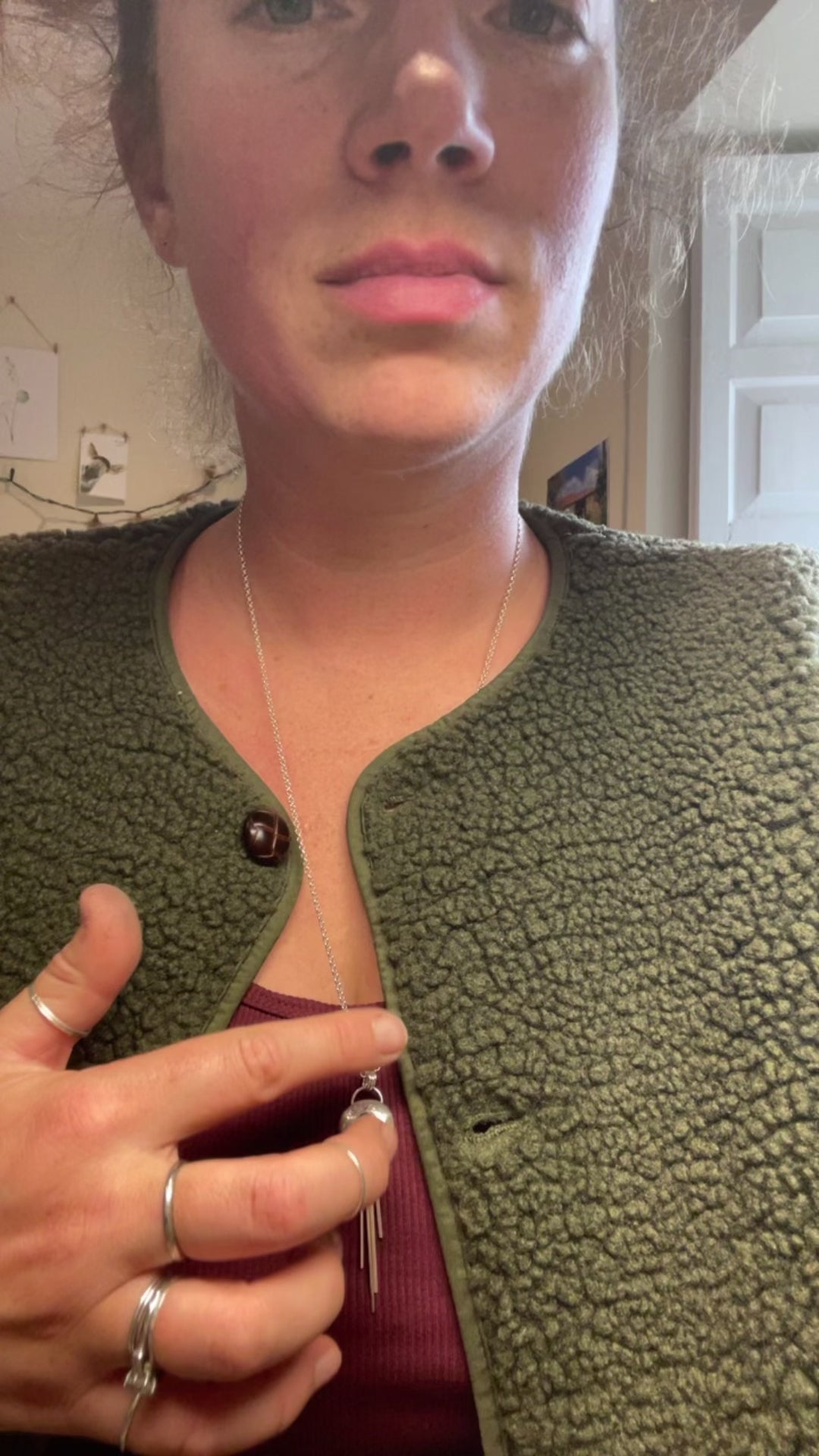 OOAK • Silver Pebble pendant with Kyanite #7 (ready to ship)