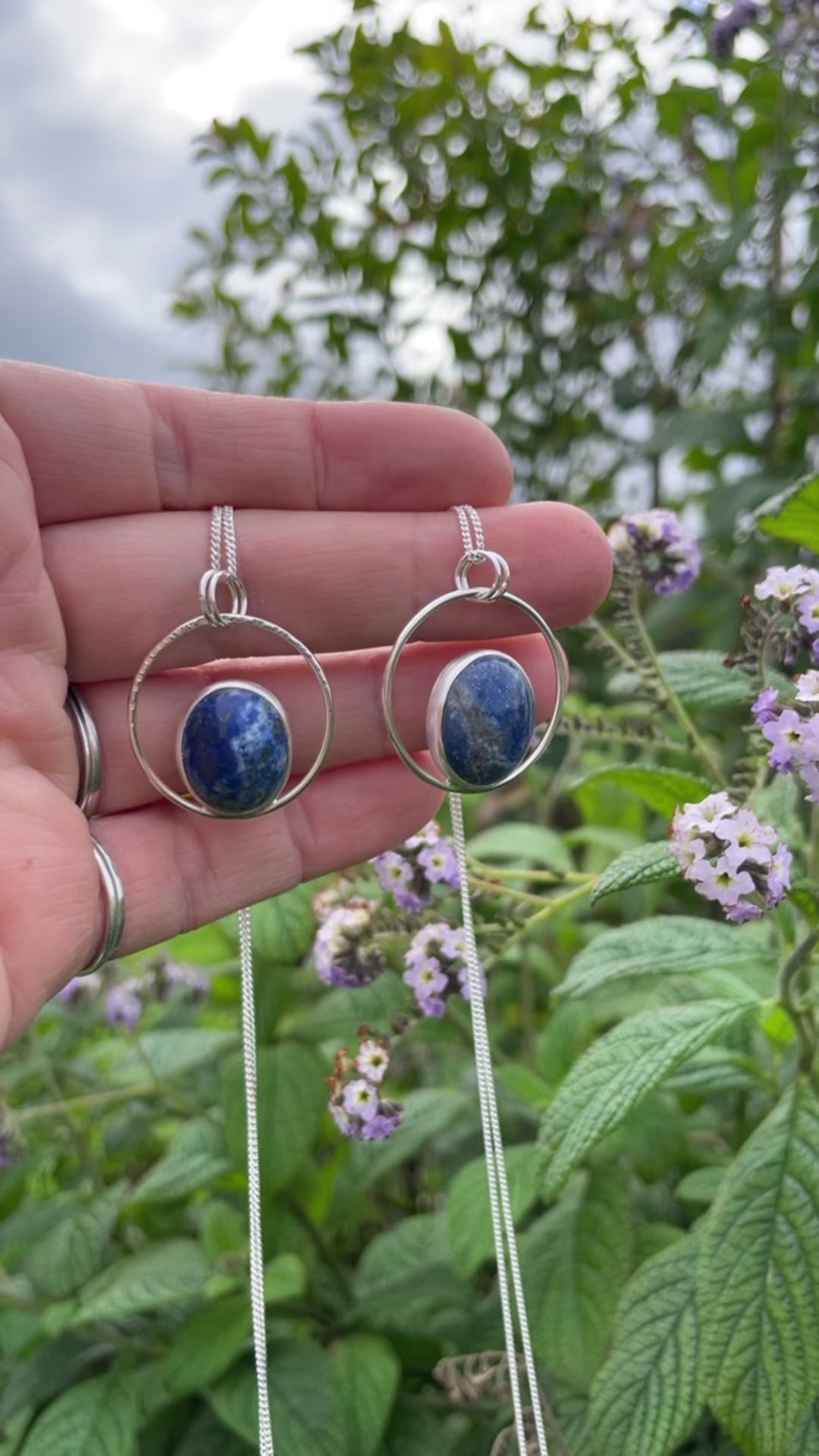 OOAK Mae pendant in silver # 3 • lapis lazuli  (Ready to ship)