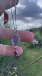 Load and play video in Gallery viewer, OOAK Osmose pendant #51 ~ with captured plant • Amethyst (ready to ship)

