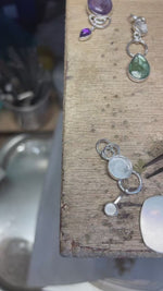 Load and play video in Gallery viewer, OOAK Osmose pendant #54 ~ with captured plant • Lemon quartz &amp; Peridot (ready to ship)
