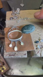 Load and play video in Gallery viewer, OOAK Aurae pendant #10 • Moss agate, Kyanite &amp; White Labradorite (ready to ship)
