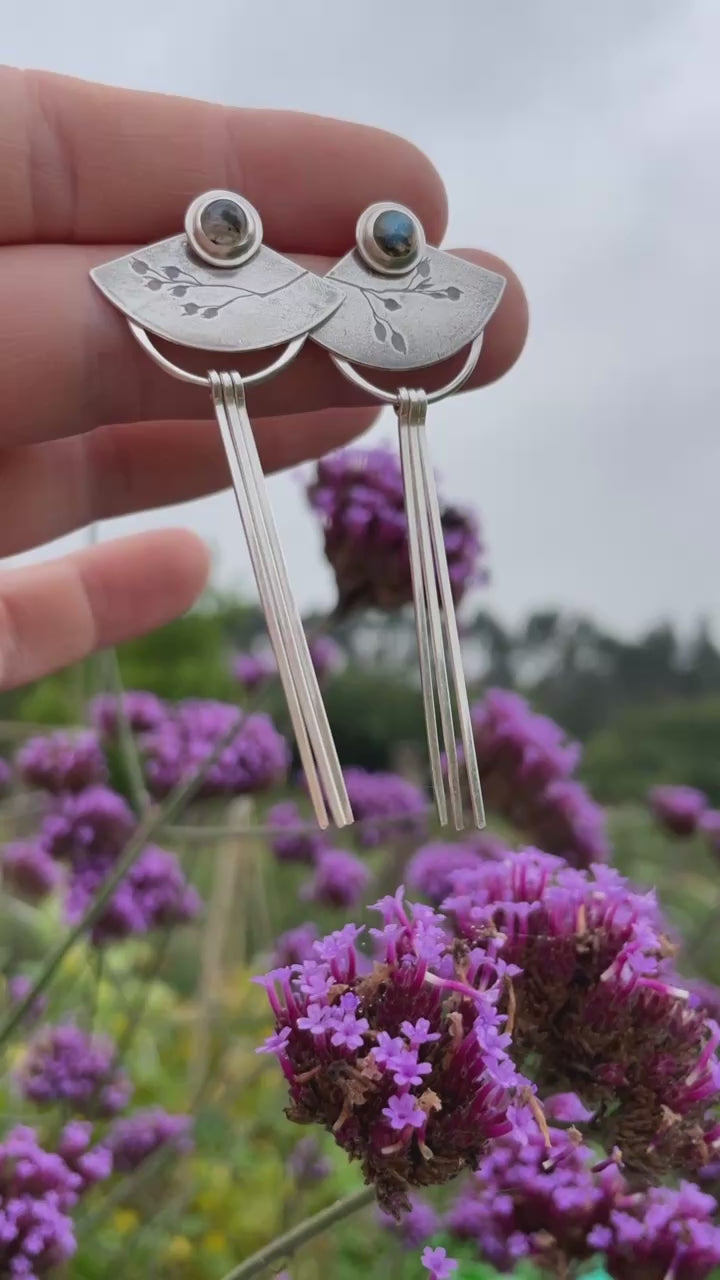 OOAK Vegetal Elira earrings #18 • Labradorite (ready to ship)