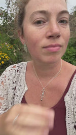 Load and play video in Gallery viewer, OOAK Leaf pendant #2 • Orange Labradorite (ready to ship)
