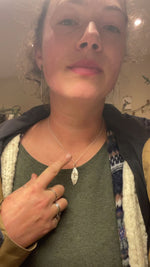 Load and play video in Gallery viewer, OOAK Phillyrea latifolia Leaf pendant in silver #9 (ready to ship)
