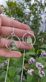 Video laden en afspelen in Gallery-weergave, OOAK Mae pendant in silver #50 • Prehnite ~ tourmaline inclusions (Ready to ship)
