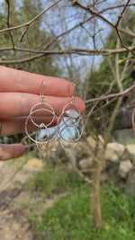 Load and play video in Gallery viewer, OOAK Cosmos earrings #10 ~ silver &amp; white labradorite (ready-to-ship)
