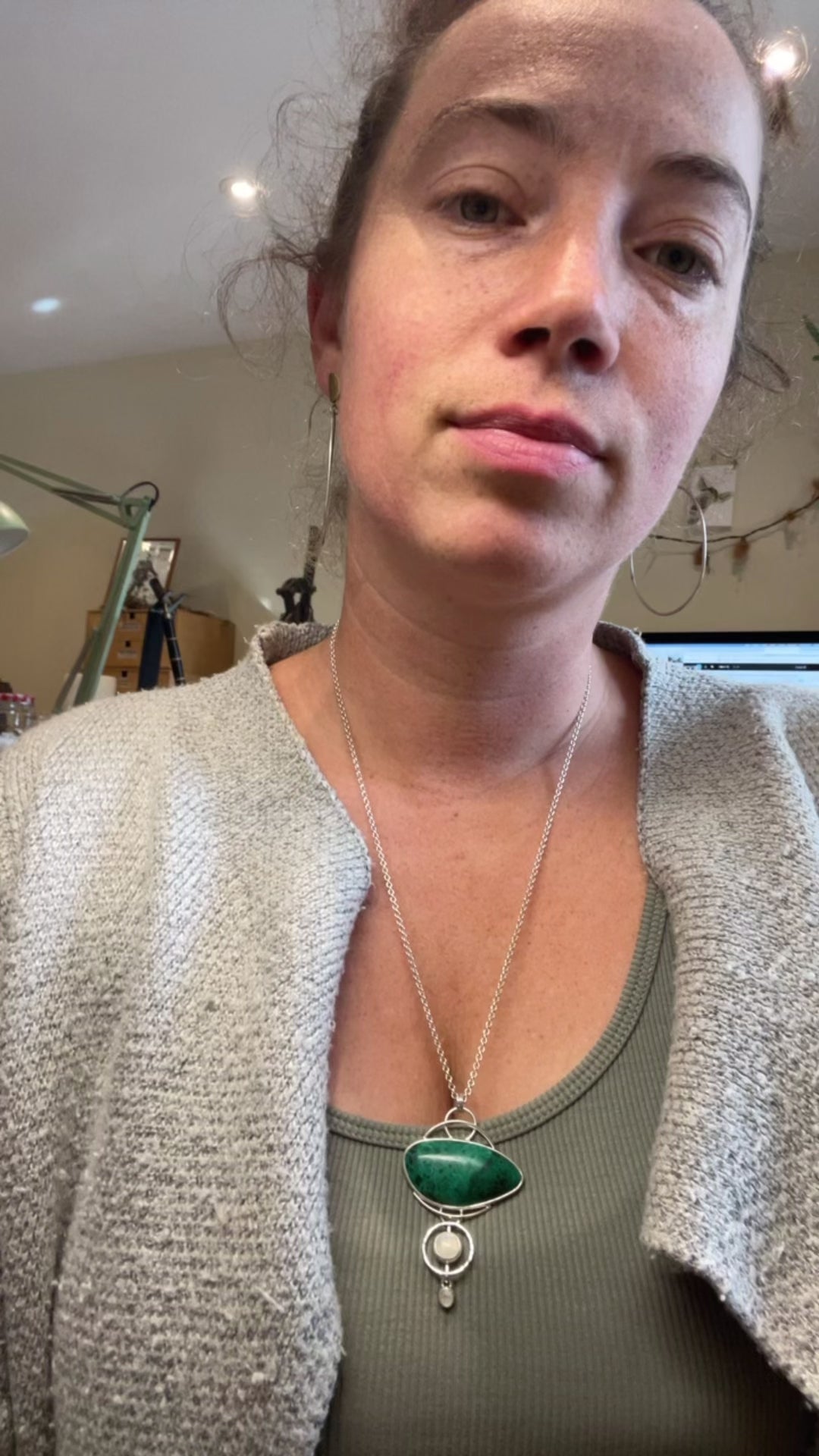 OOAK Aurae pendant #14 • Chrysocolla & White Labradorite (ready to ship)