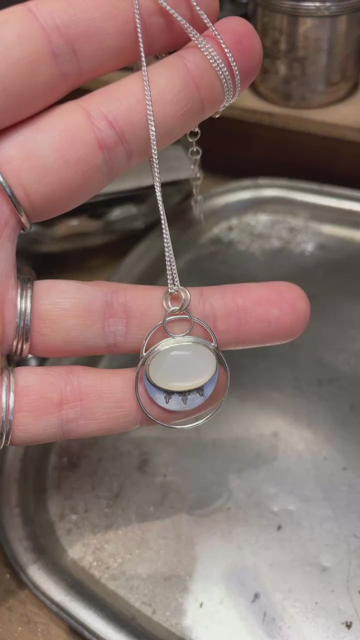 Linka Pendant • silver & moonstone   (Ready to ship)