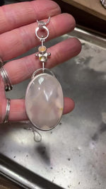 Cargar y reproducir el video en el visor de la galería, OOAK Aurae pendant #16 • White agate, Opals &amp; Kyanite ~ REVERSIBLE ! (ready to ship)
