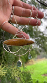 Video laden en afspelen in Gallery-weergave, OOAK Healing Tears silver pendant #3 • Fossil coral &amp; Kyanite (ready to ship)
