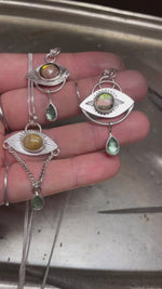 Load and play video in Gallery viewer, OOAK Healing Tears silver pendant #5 • Labradorite &amp; Kyanite (ready to ship)
