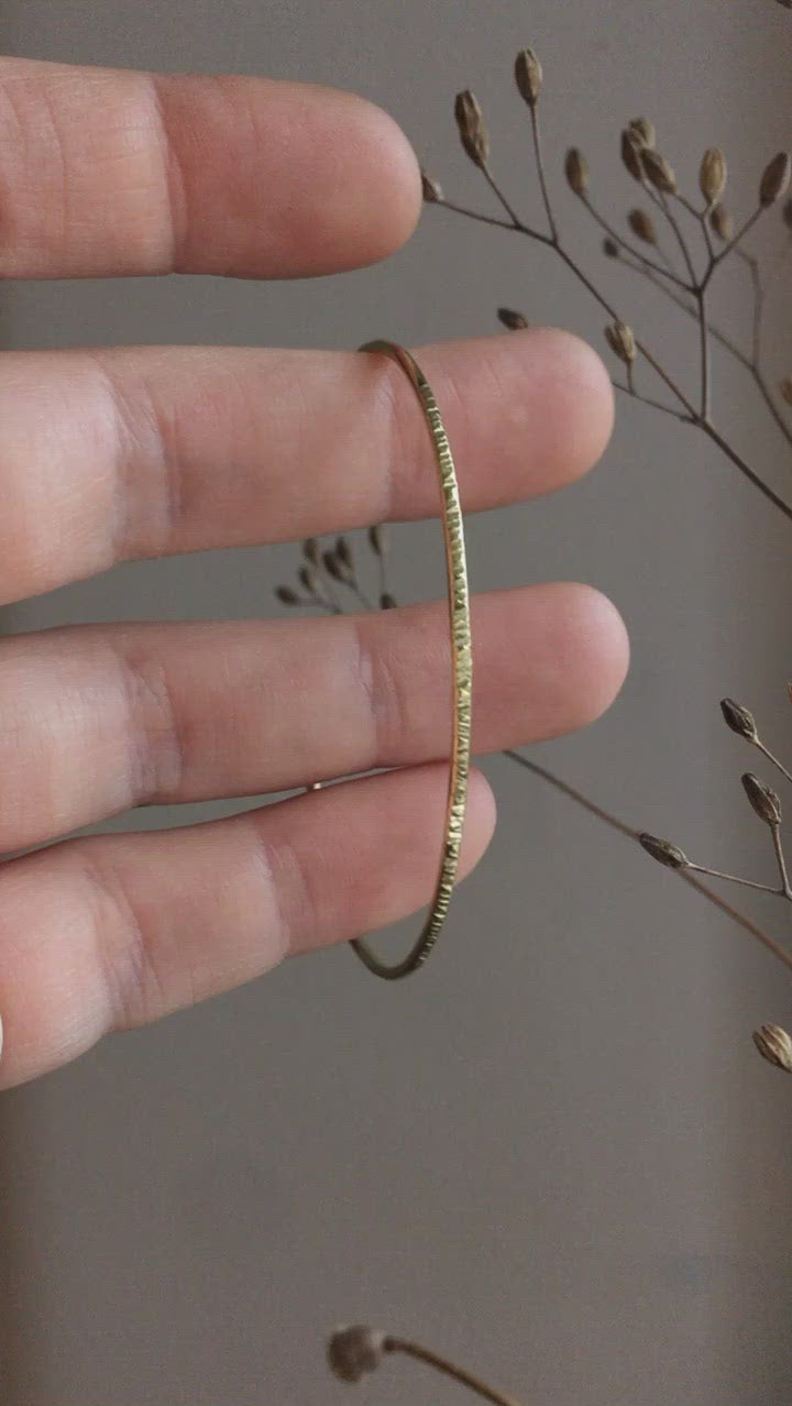 Thin hammered brass cuff bracelet    (Made to order)