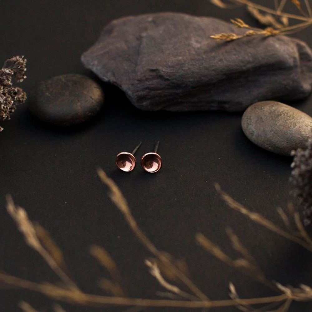 Disk Copper Earrings